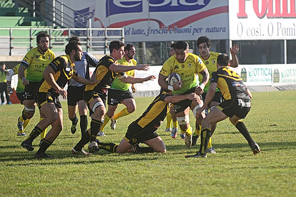 Foto GEIC: Imagen del partido europeo disputado hasta ahora por SilverStorm El Salvador en Viadana (Italia) en su última participación en competición europea.